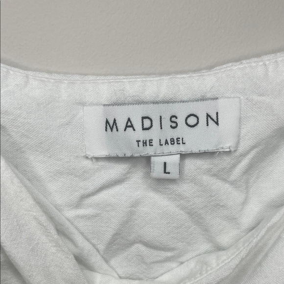 Madison The Label White Ruffled Women's Tank Top - Picture 2 of 5